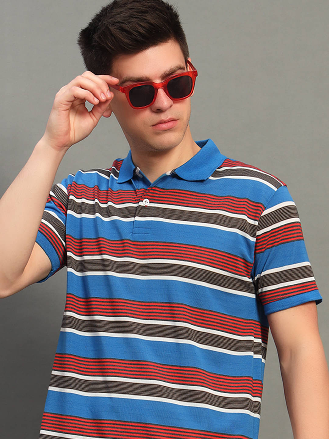GET GOLF Pack of 1 Cotton Blend Regular Fit Striped Half Sleeves Men's Polo T Shirt ( Multicolor1 ) GET GOLF Pack of 1 Cotton Blend Regular Fit Striped Half Sleeves Men's Polo T Shirt ( Multicolor1 )