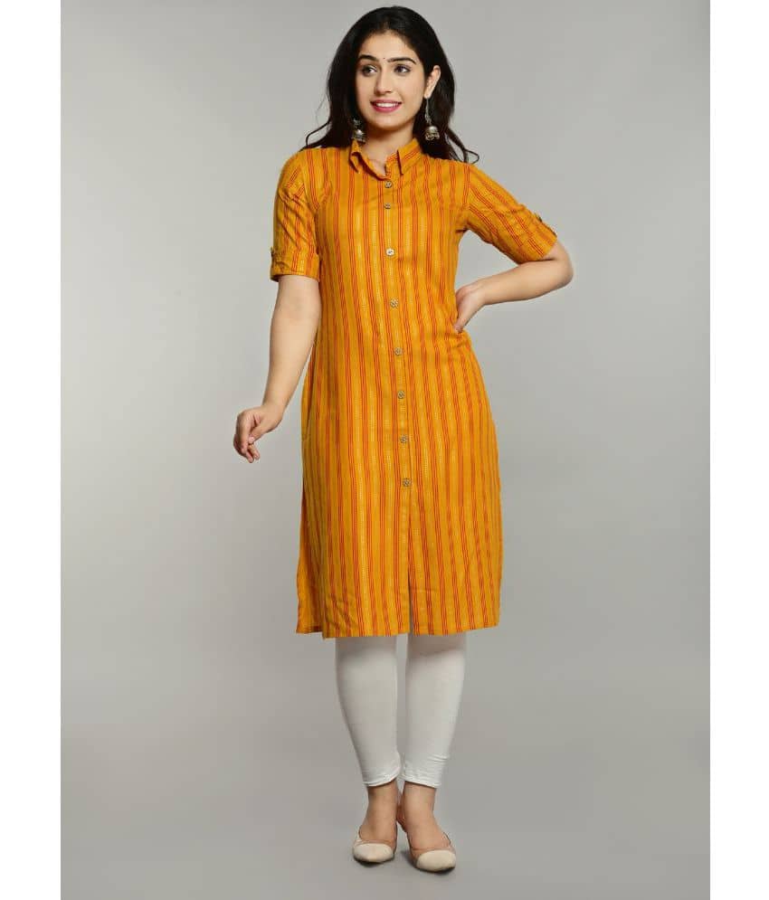 Glorious - Yellow Rayon Women's Straight Kurti ( Pack of 1 ) - Kurtis, Tunics | Buy online on ZillyBuy