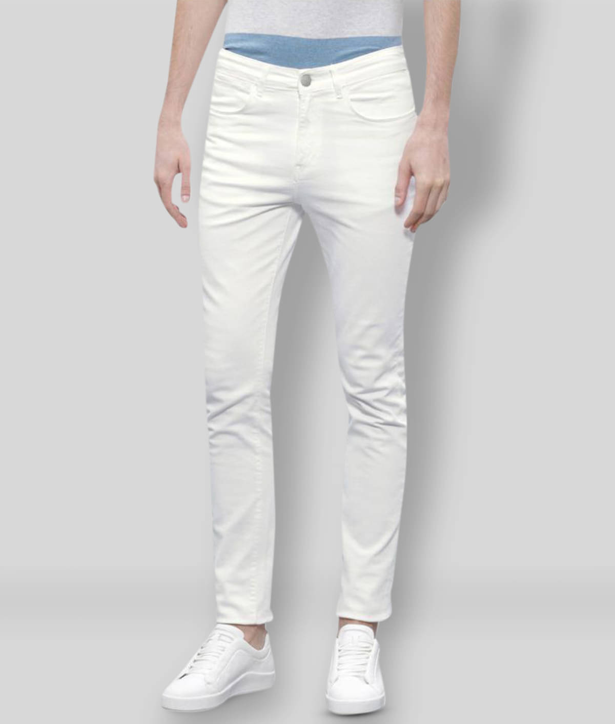 HALOGEN - White Cotton Blend Slim Fit Men's Jeans ( Pack of 1 )     			HALOGEN - White Cotton Blend Slim Fit Men's Jeans ( Pack of 1 )