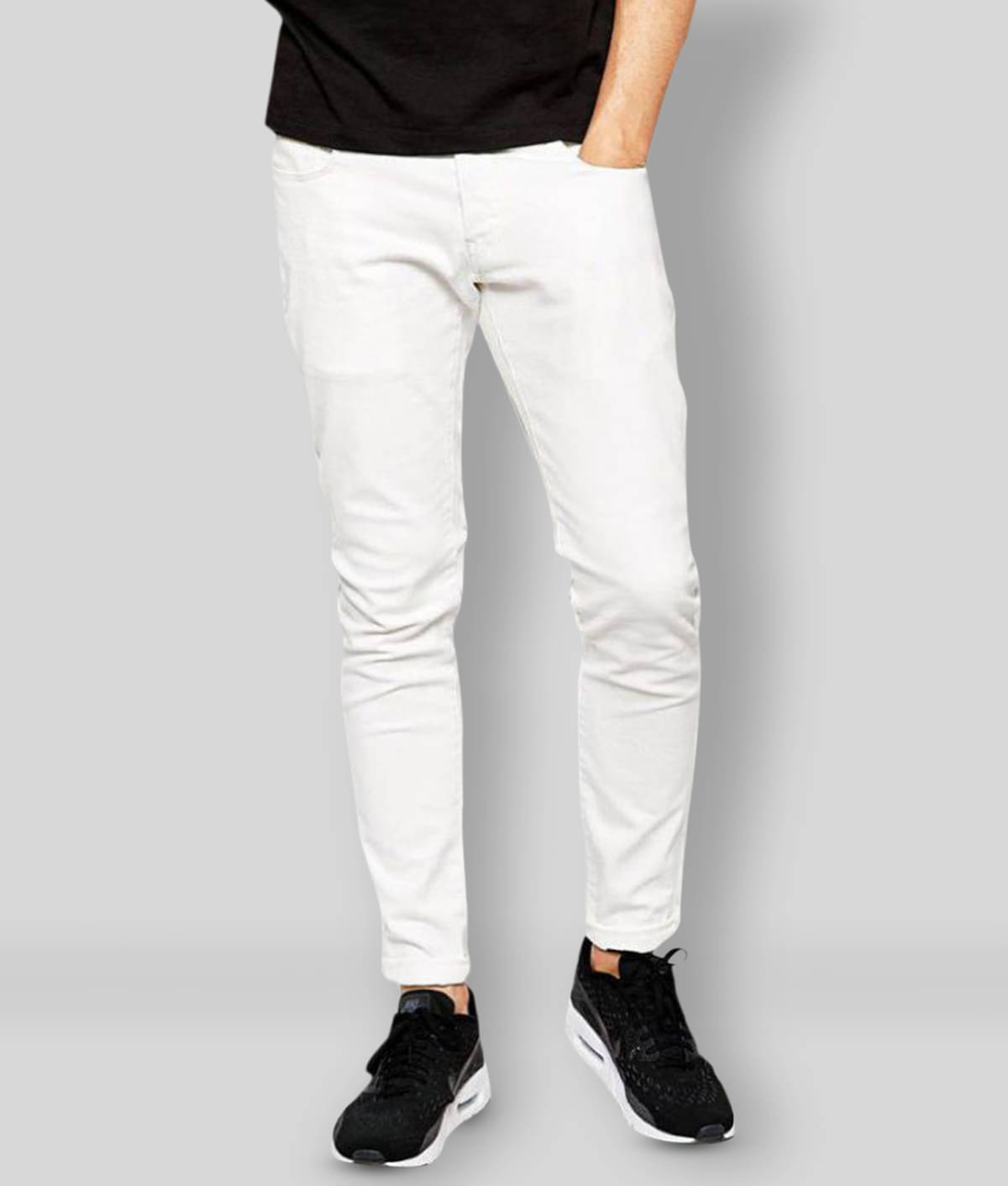 HALOGEN - White Denim Regular Fit Men's Jeans ( Pack of 1 )     			HALOGEN - White Denim Regular Fit Men's Jeans ( Pack of 1 )