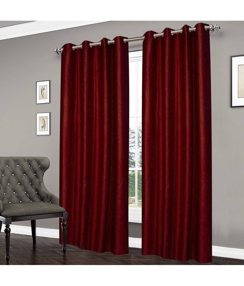 Home Candy Set of 2 Door Blackout Room Darkening Eyelet Polyester Red Curtains ( 213 x 120 cm ) Home Candy Set of 2 Door Blackout Room Darkening Eyelet Polyester Red Curtains ( 213 x 120 cm )