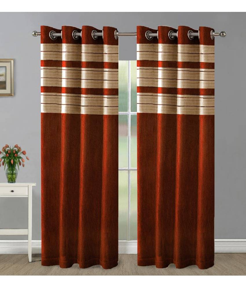     			Home Candy Set of 2 Door Blackout Room Darkening Eyelet Polyester Orange Curtains ( 213 x 120 cm )