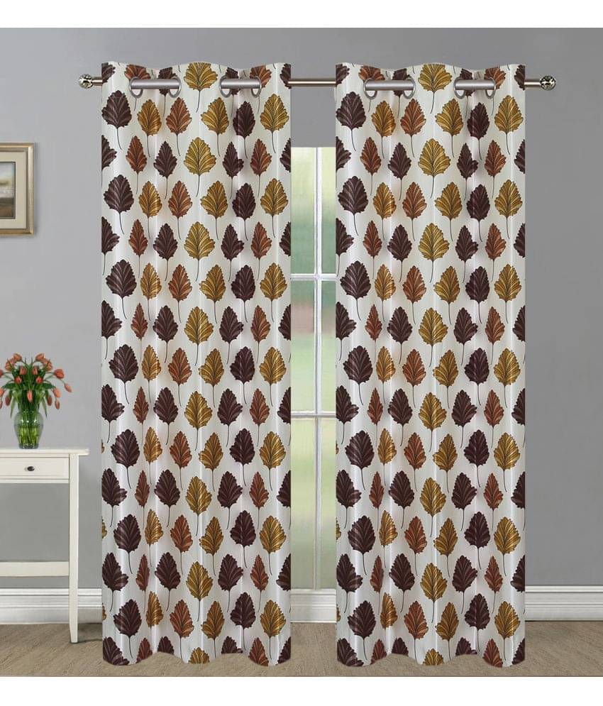 Home Candy Set of 2 Long Door Semi-Transparent Eyelet Polyester Brown Curtains ( 274 x 120 cm ) Home Candy Set of 2 Long Door Semi-Transparent Eyelet Polyester Brown Curtains ( 274 x 120 cm )