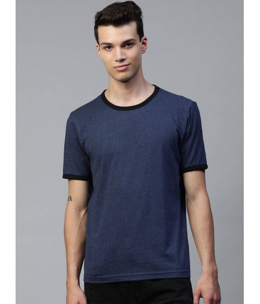     			Huetrap Pack of 1 Cotton Blend Regular Fit Men's T-Shirt ( Blue )