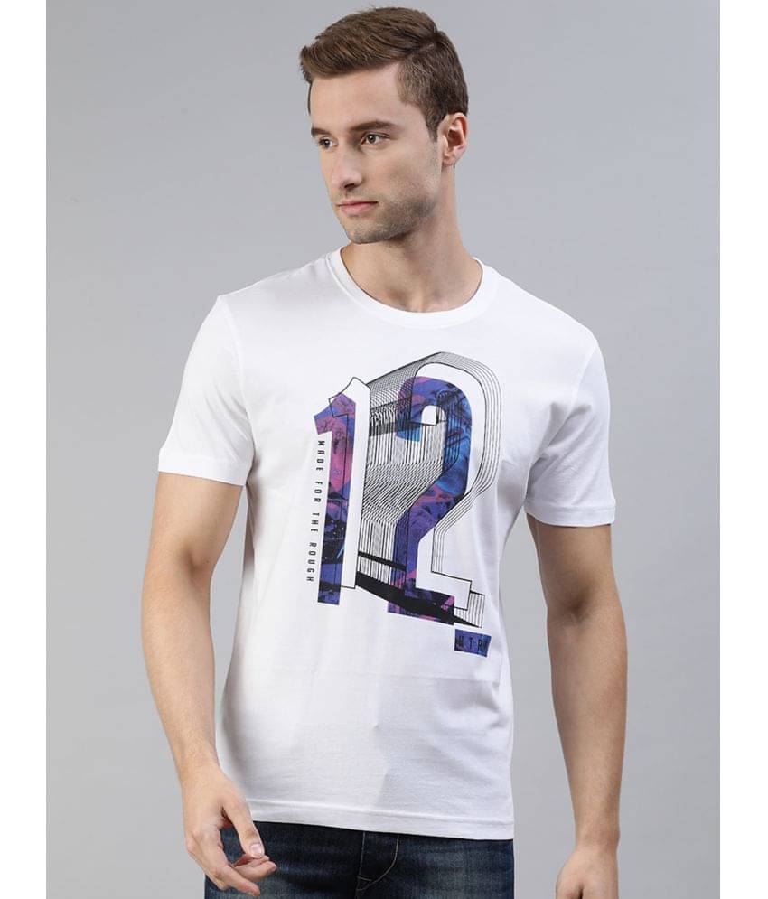 Huetrap Pack of 1 Cotton Blend Regular Fit Men's T-Shirt ( White ) Huetrap Pack of 1 Cotton Blend Regular Fit Men's T-Shirt ( White )
