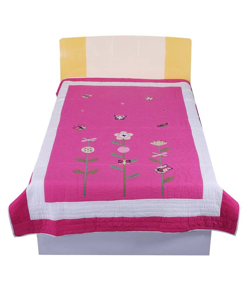Hugs'n'Rugs Single Cotton Multi Embroidery Comforter     			Hugs'n'Rugs Single Cotton Multi Embroidery Comforter