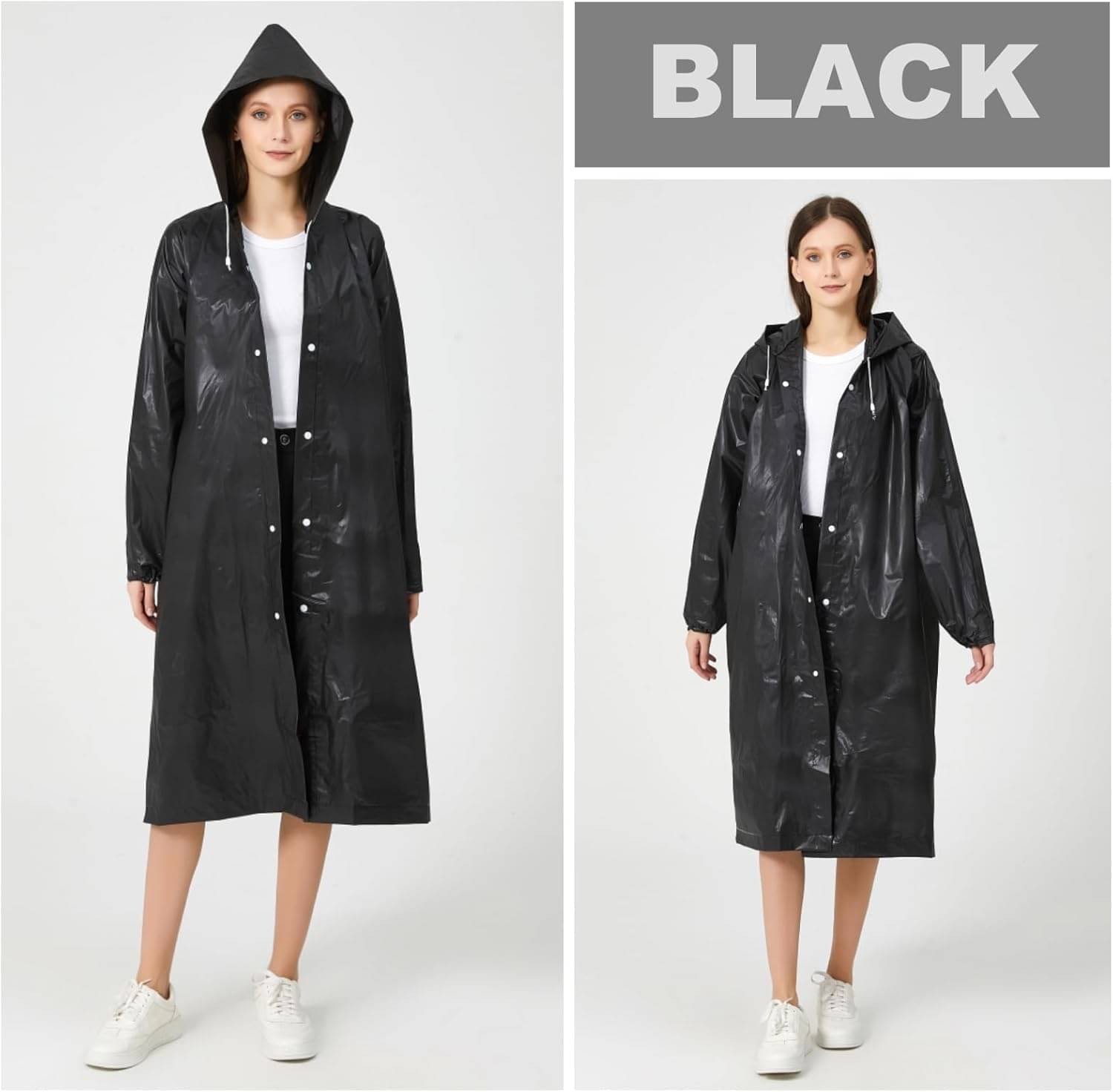 Infispace PVC Long Raincoat - Black     			Infispace PVC Long Raincoat - Black