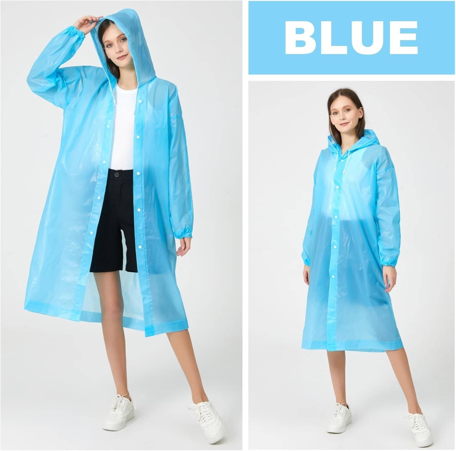     			Infispace PVC Long Raincoat - Blue