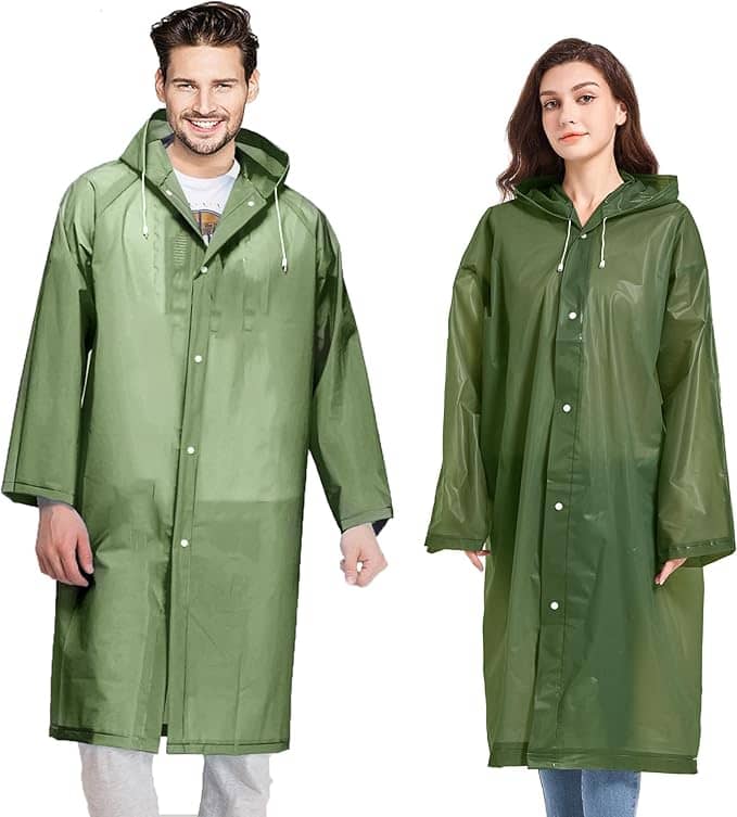 Infispace PVC Long Raincoat - Green