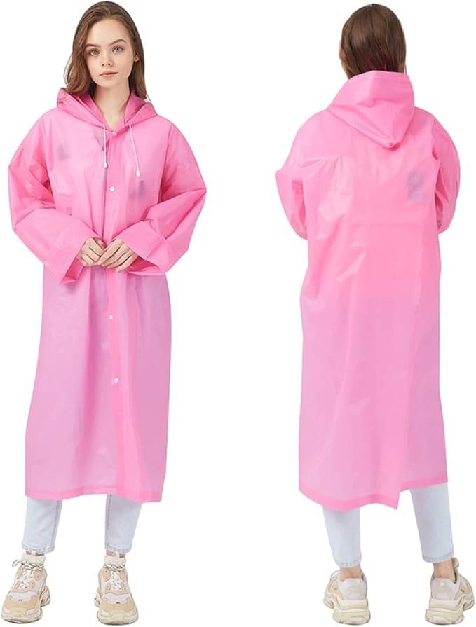 Infispace PVC Long Raincoat - Pink Infispace PVC Long Raincoat - Pink