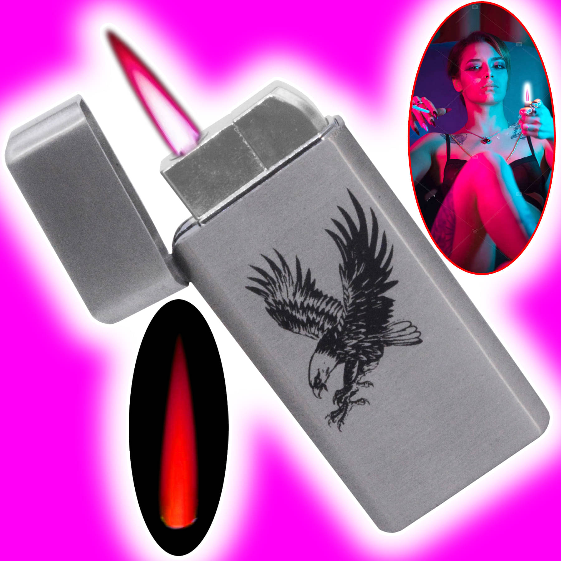    			JMALL Silver Aluminium Cigarette Lighter ( Pack of 1 )