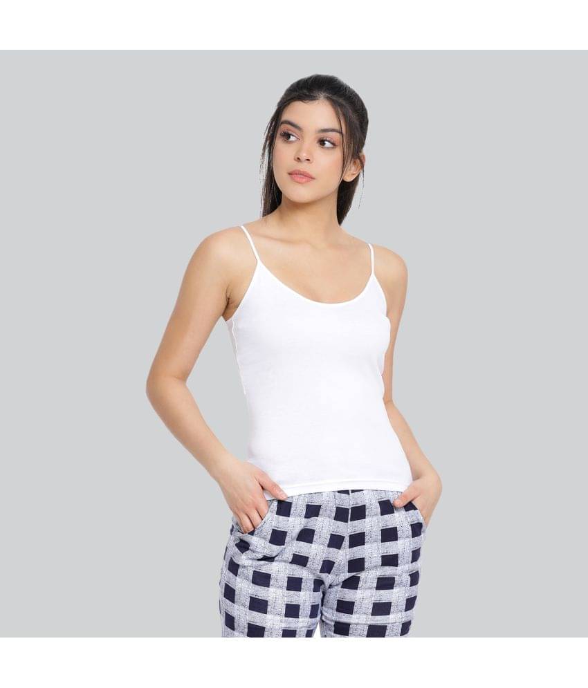 LYRA Cotton Camisoles - White Single     			LYRA Cotton Camisoles - White Single