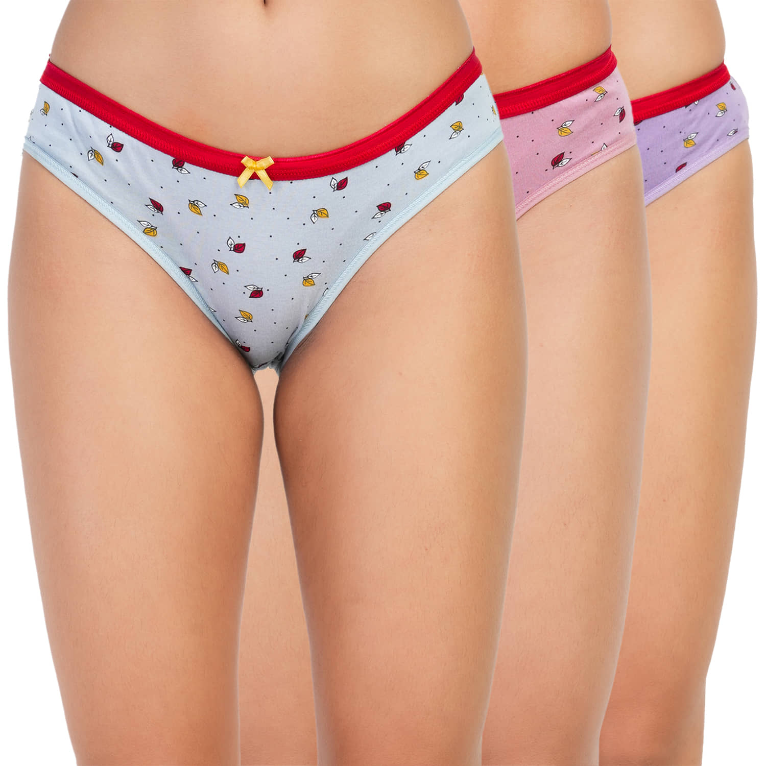Ladyland Pack of 3 Cotton Bikini For Women ( Multicolor )