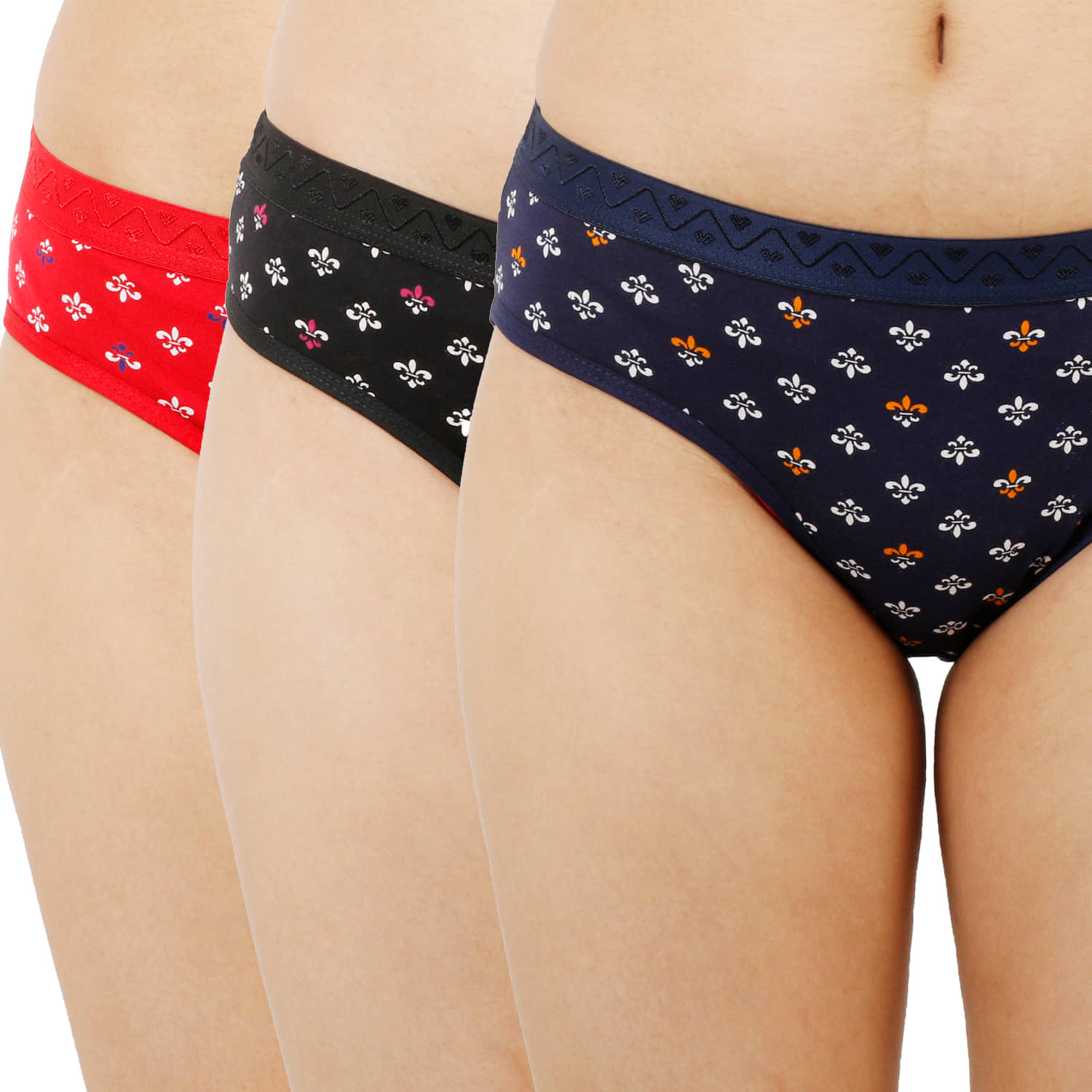 Ladyland Pack of 3 Cotton Bikini For Women ( Multicolor )