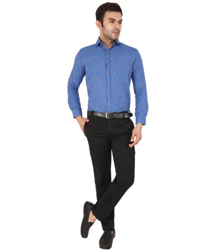     			Latest Chikan - Cotton Blend Regular Fit Blue Men's Casual Shirt ( Pack of 1 )