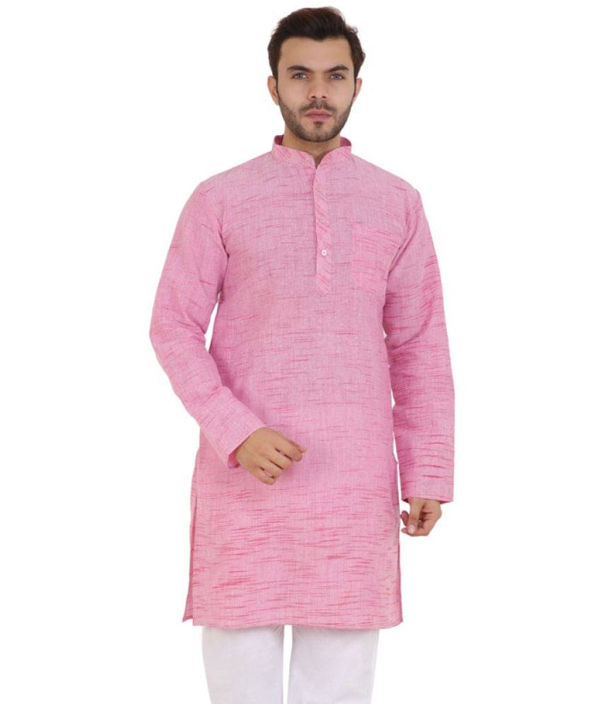 Latest Chikan - Pink Cotton Men's Regular Kurta ( Pack of 1 ) Latest Chikan - Pink Cotton Men's Regular Kurta ( Pack of 1 )