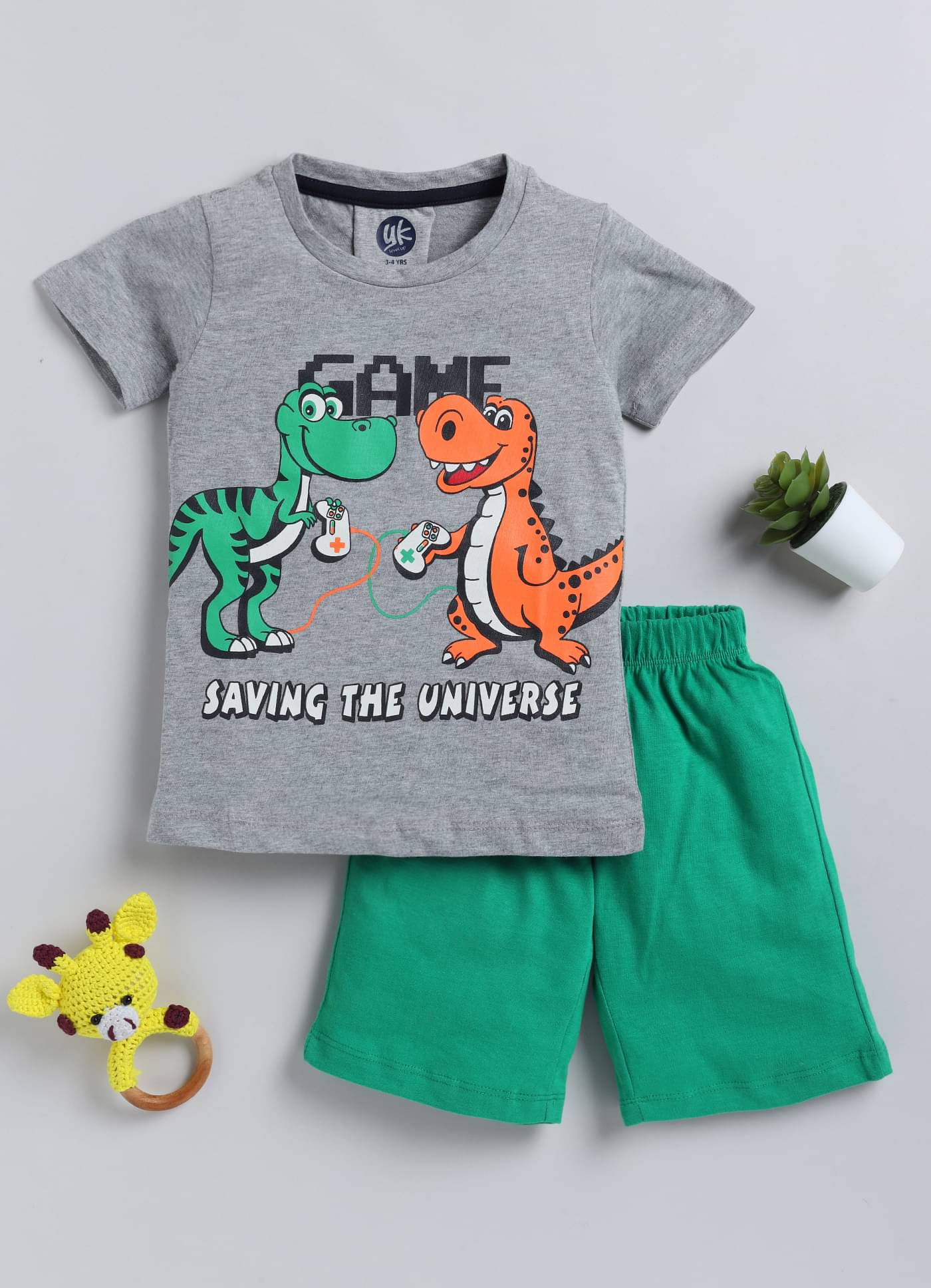 Lazy Shark Pack of 1 Boys Cotton Blend Tshirt & Short Set ( Grey ) Lazy Shark Pack of 1 Boys Cotton Blend Tshirt & Short Set ( Grey )