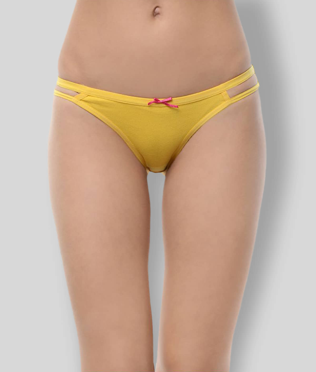 Leading Lady Cotton Solid Women's Bikini Panties ( Yellow )