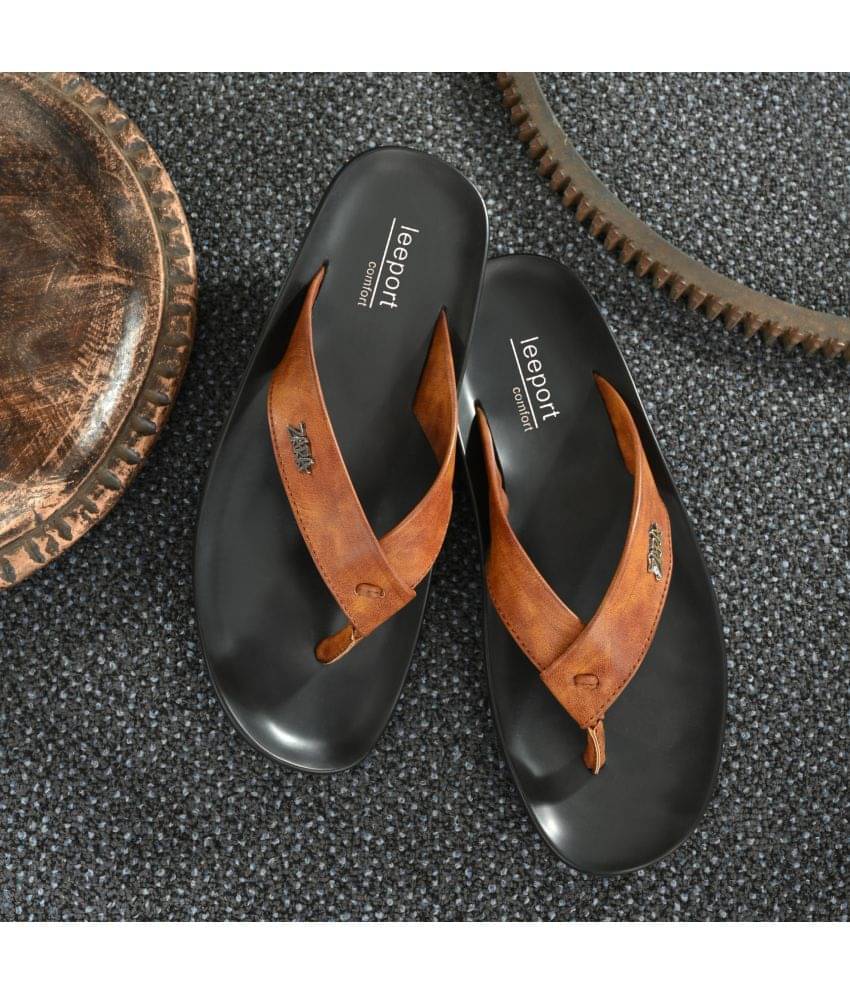     			Leeport - Beige  Synthetic Thong Flip Flop
