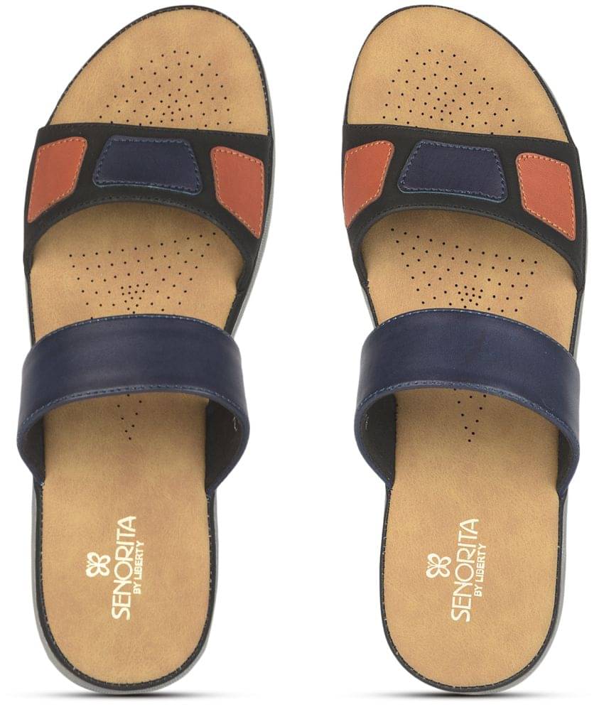     			Liberty - Navy Blue Women's Slip On Heels