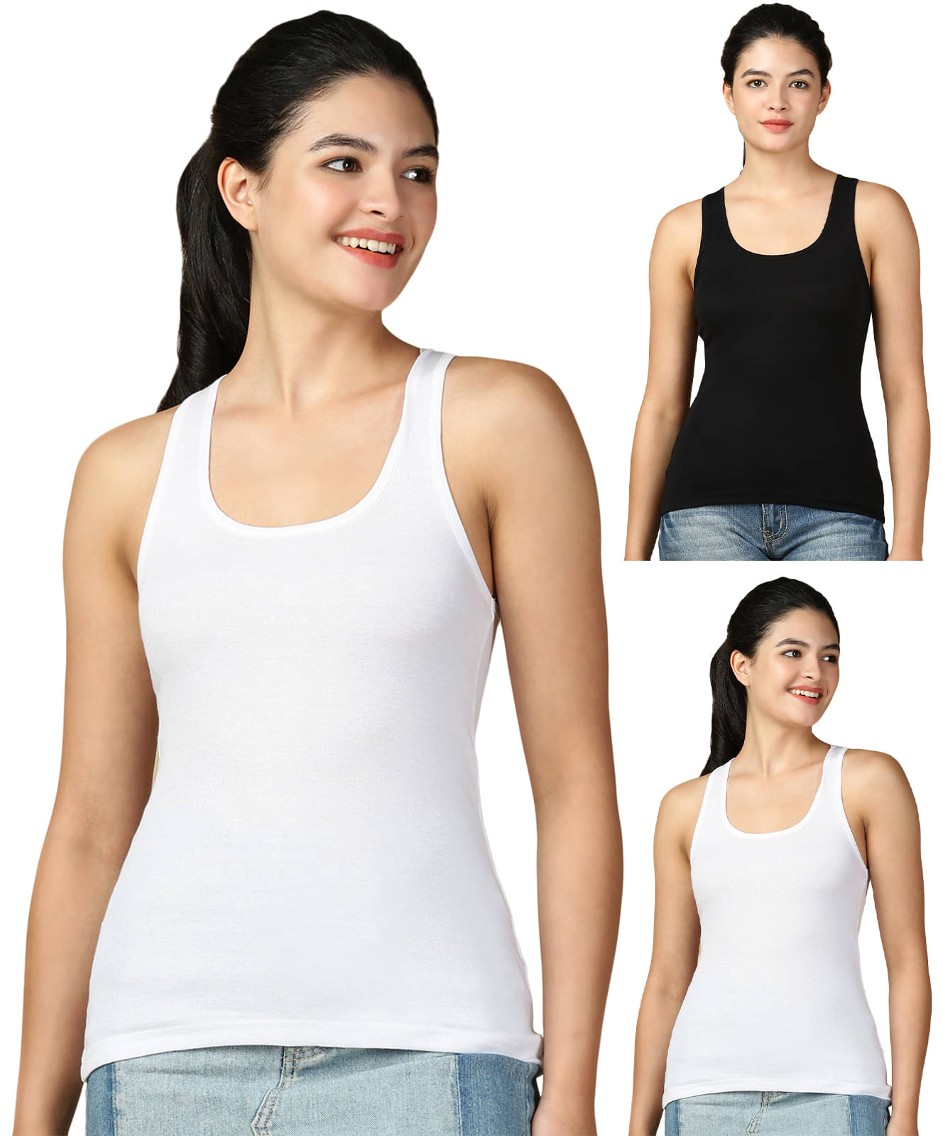     			Lux Cozi for Her Pack of 3 Cotton Tank Top ( Multicolor )