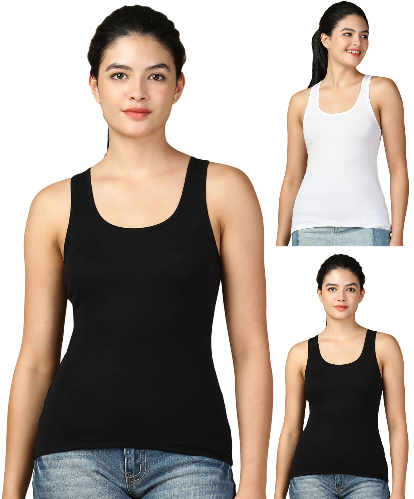     			Lux Cozi for Her Pack of 3 Cotton Tank Top ( Multicolor )