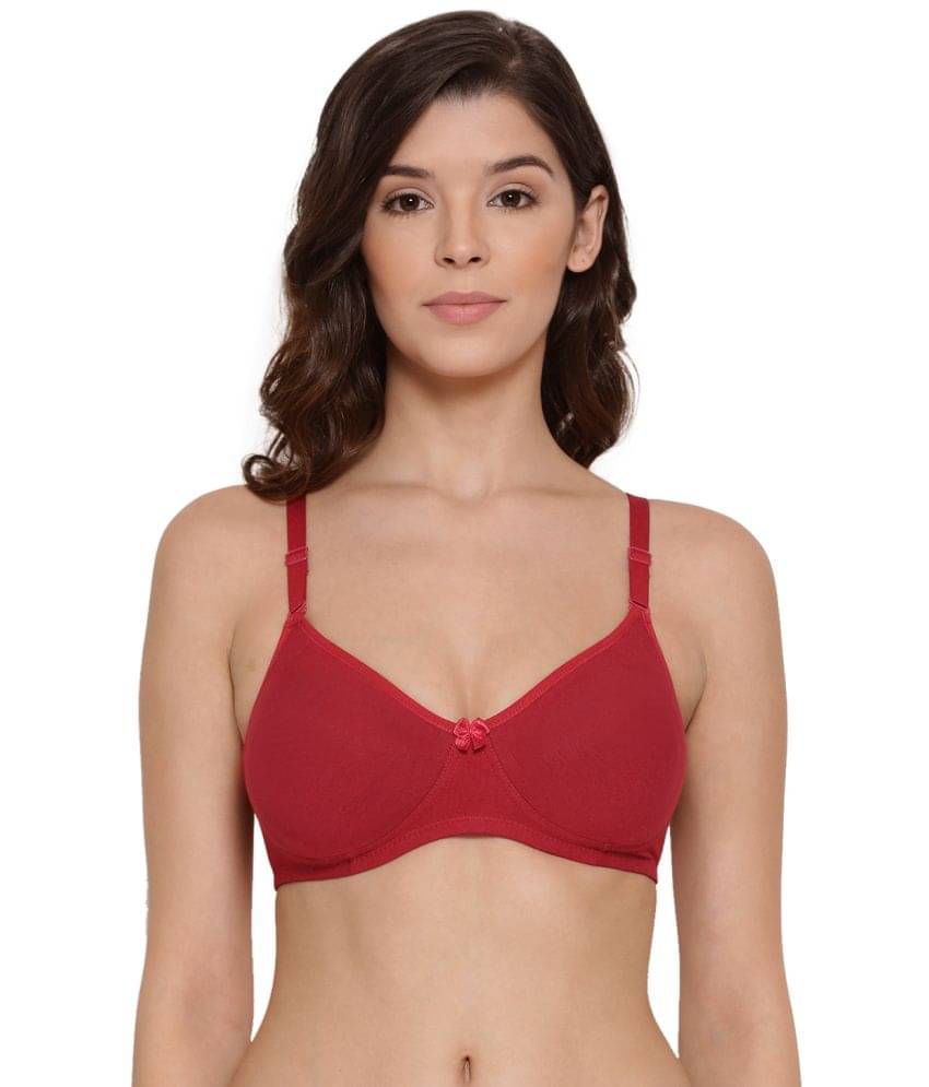 Lux Lyra - Red Cotton Lightly Padded Women's Everyday Bra ( Pack of 1 ) Lux Lyra - Red Cotton Lightly Padded Women's Everyday Bra ( Pack of 1 )
