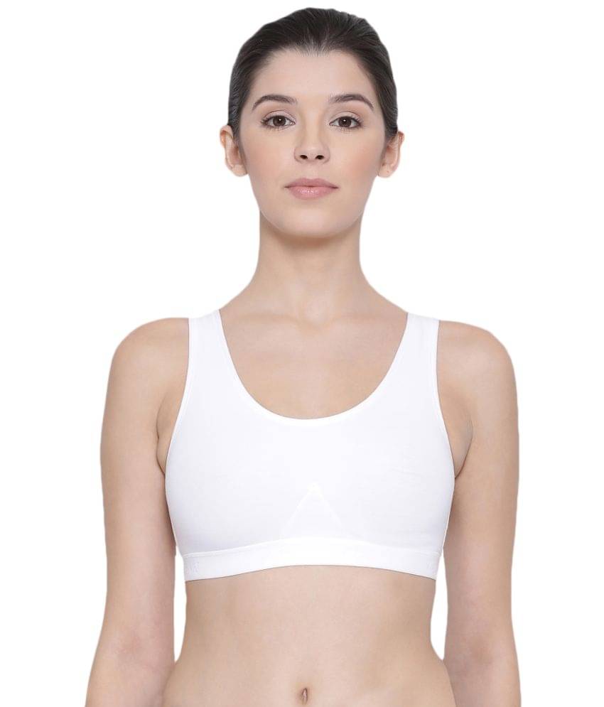     			Lux Lyra - White Cotton Non Padded Women's Sports Bra ( Pack of 1 )