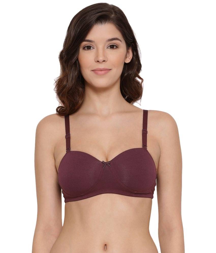 Lux Lyra - Wine Cotton Heavily Padded Women's Balconette Bra ( Pack of 1 ) Lux Lyra - Wine Cotton Heavily Padded Women's Balconette Bra ( Pack of 1 )