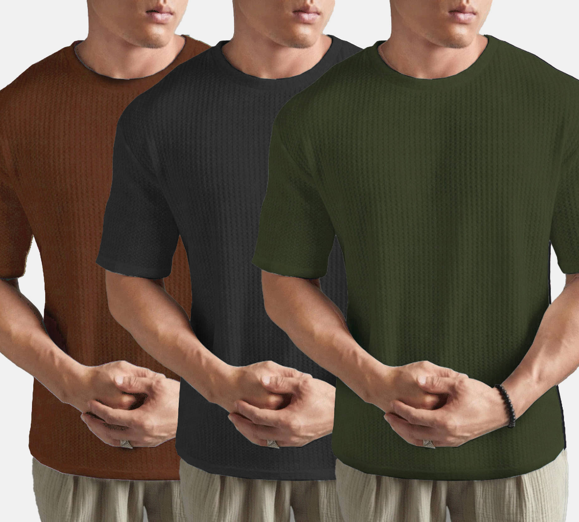 MXN Cotton Blend Regular Fit Solid Half Sleeves Men's Round T-Shirt - Rust Brown ( Pack of 3 ) MXN Cotton Blend Regular Fit Solid Half Sleeves Men's Round T-Shirt - Rust Brown ( Pack of 3 )