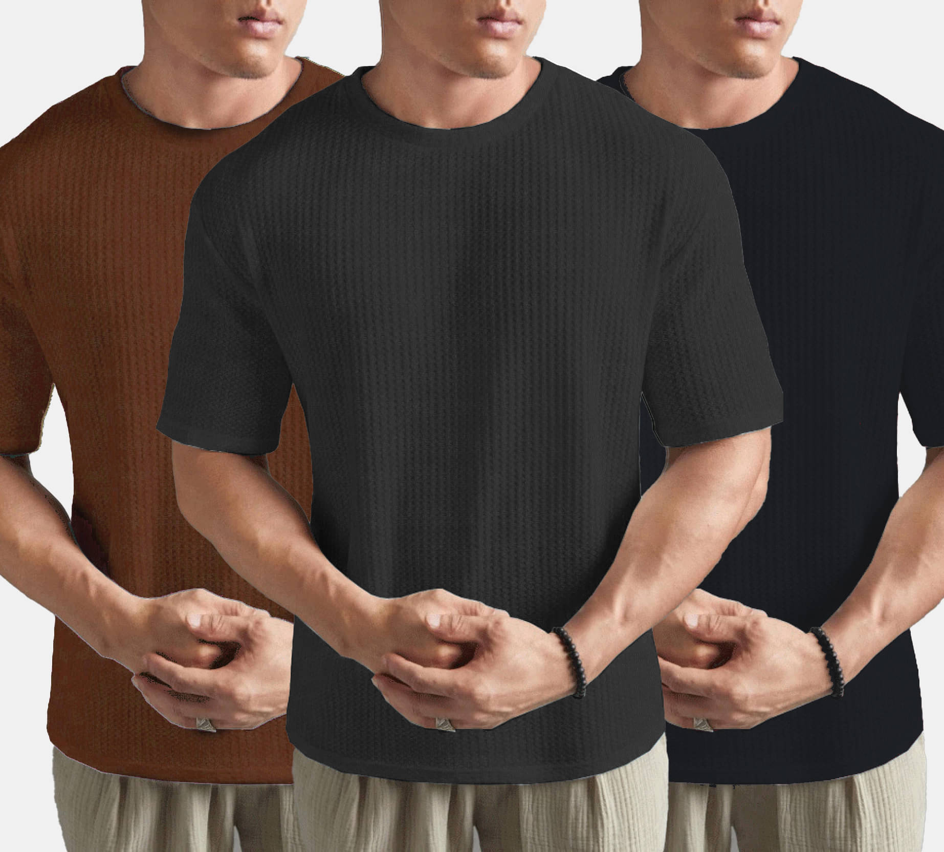 MXN Cotton Blend Regular Fit Solid Half Sleeves Men's Round T-Shirt - Rust Brown ( Pack of 3 ) MXN Cotton Blend Regular Fit Solid Half Sleeves Men's Round T-Shirt - Rust Brown ( Pack of 3 )