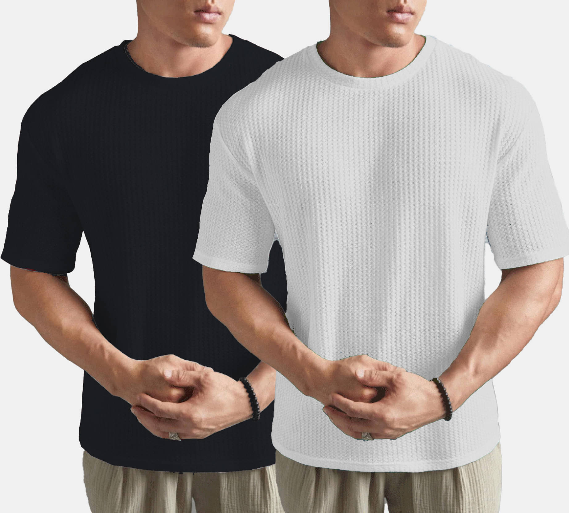     			MXN Cotton Blend Regular Fit Solid Half Sleeves Men's Round T-Shirt - Navy ( Pack of 2 )