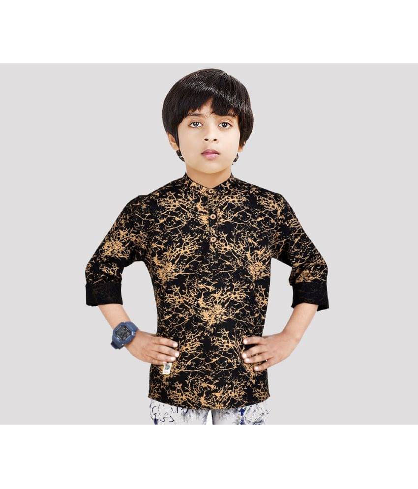     			Made In The Shade Pack of 1 Boys Cotton Kurta ( Black )
