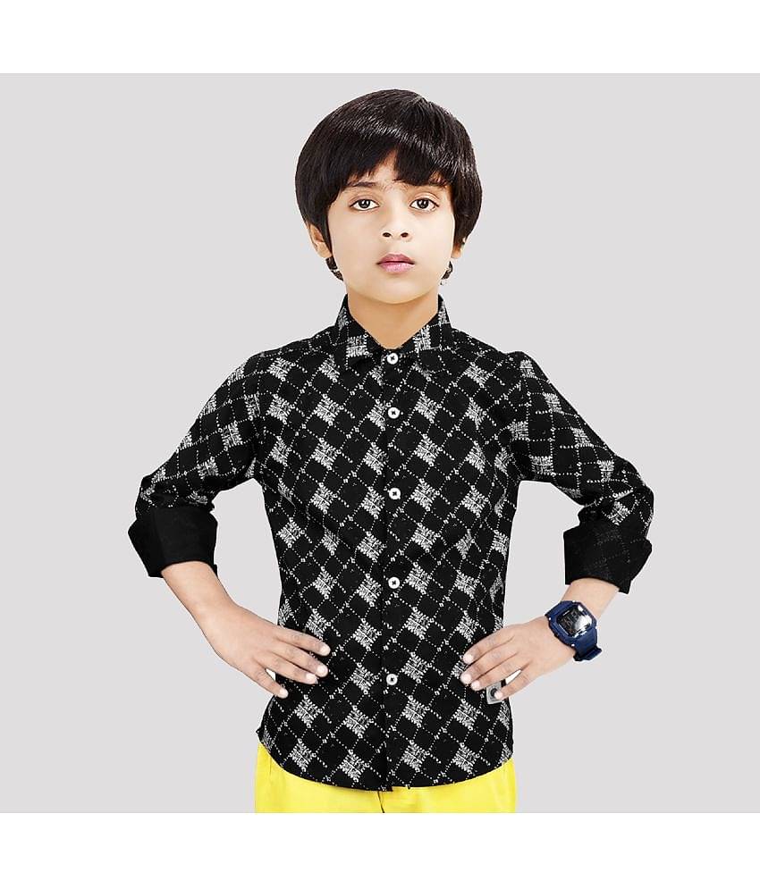 Made In The Shade Pack of 1 Boys 100% Cotton Shirt ( Black )
