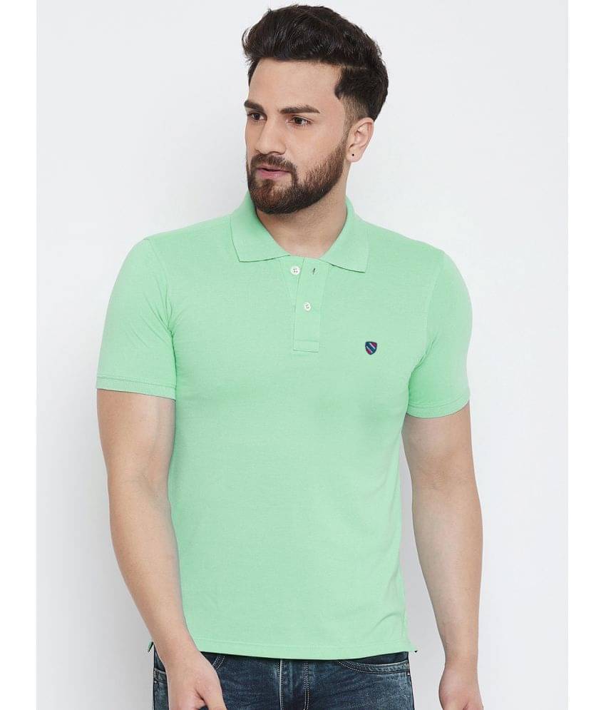     			Merriment Pack of 1 Cotton Blend Regular Fit Solid Half Sleeves Men's Polo T Shirt ( Sea Green )