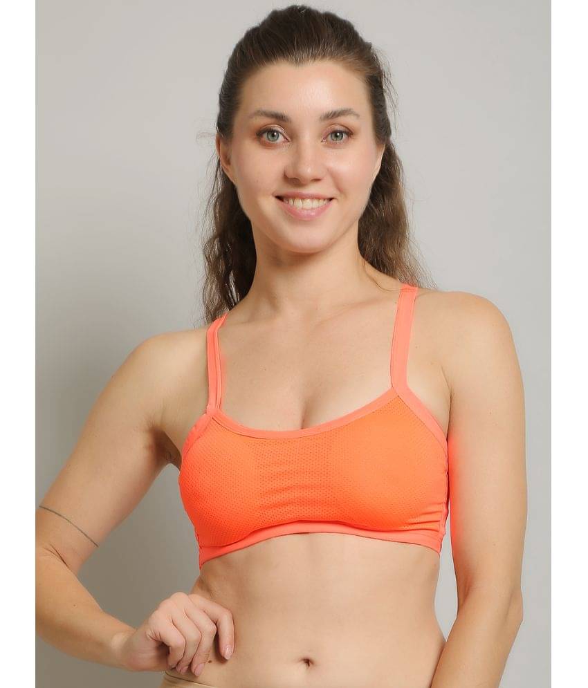     			N-Gal Lycra Non Padded Women's Everyday Bra ( Orange )