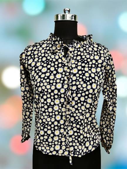     			NiloBerry Women's Georgette Regular Top ( Black )