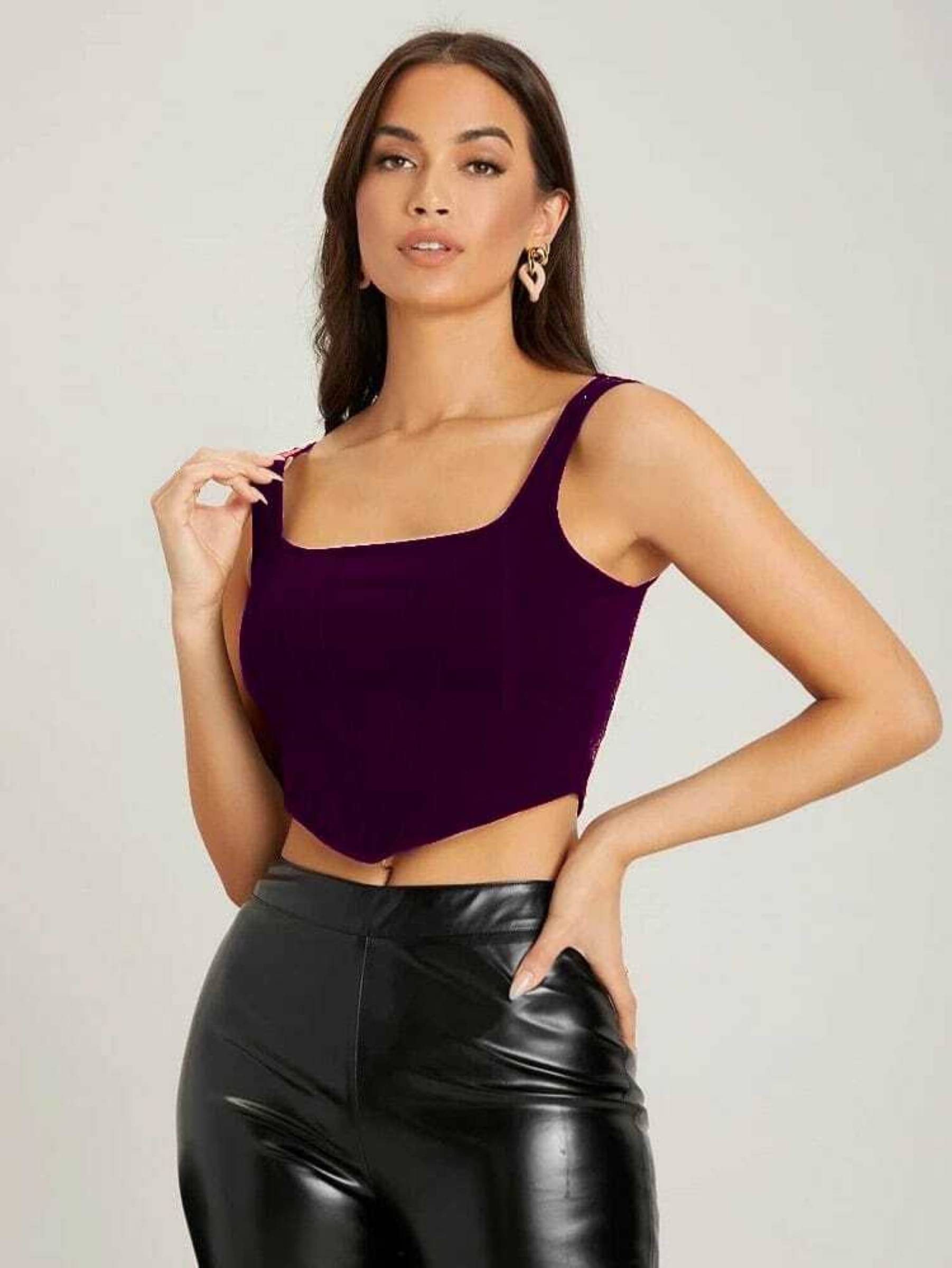     			NiloBerry Women's Lycra Crop Top ( Black )