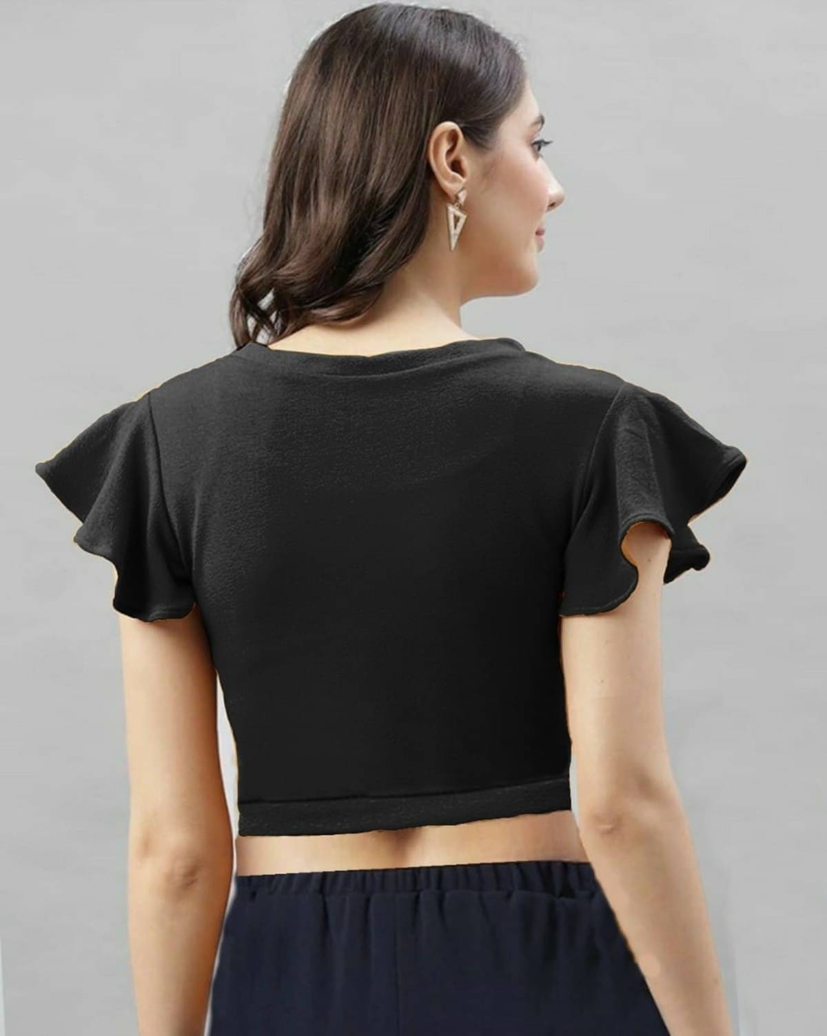     			NiloBerry Women's Lycra Crop Top ( Black )