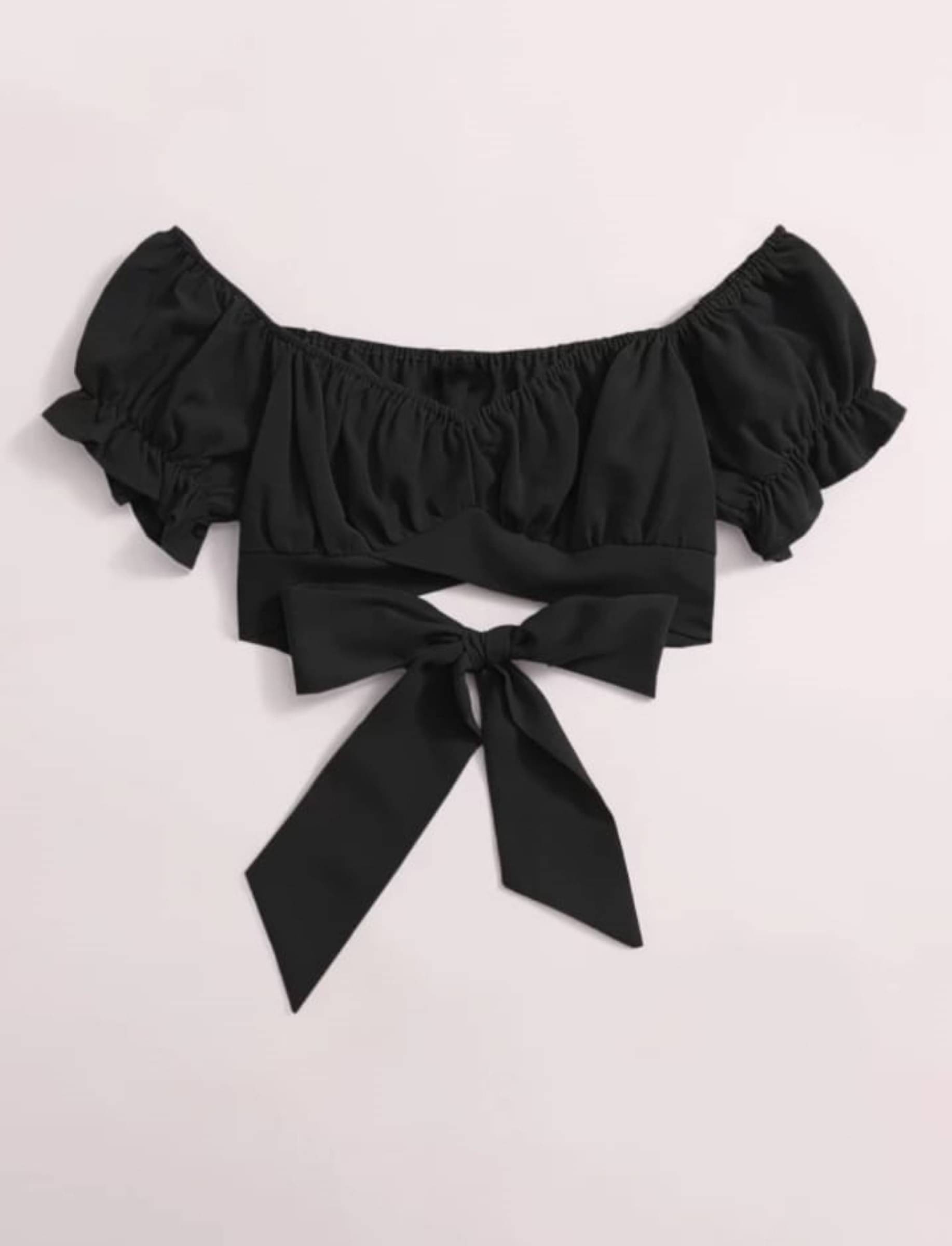     			NiloBerry Women's Polyester Crop Top ( Black )
