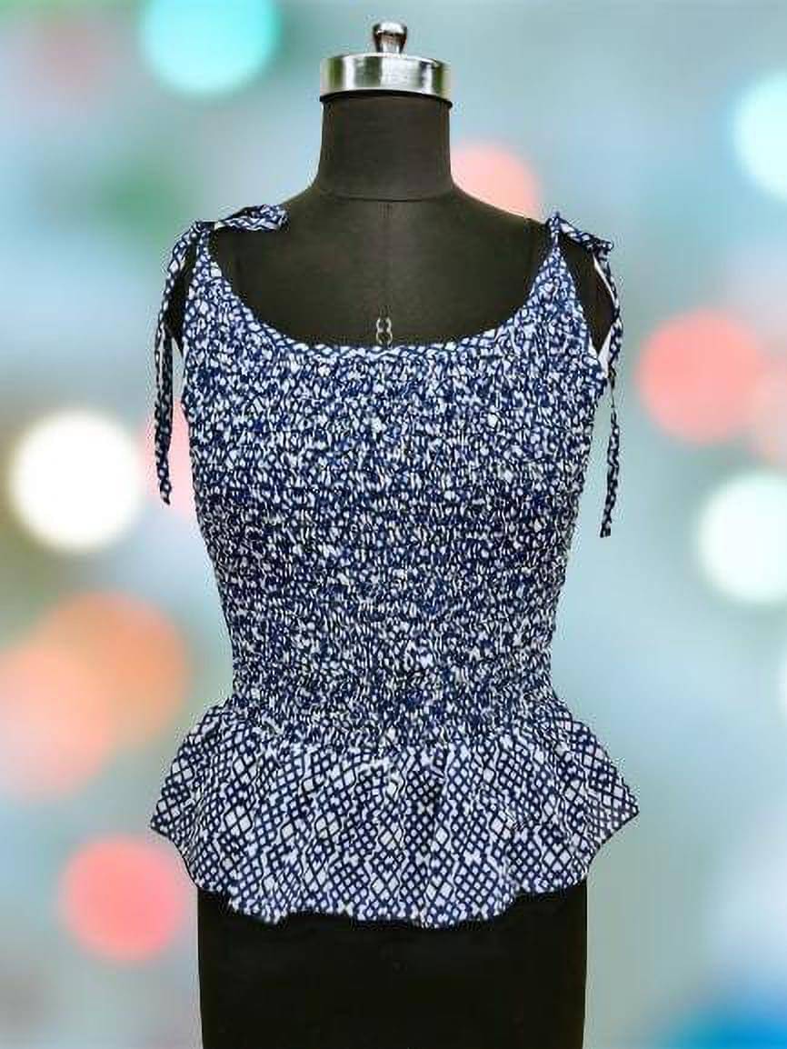     			NiloBerry Women's Georgette Peplum Top ( Blue )