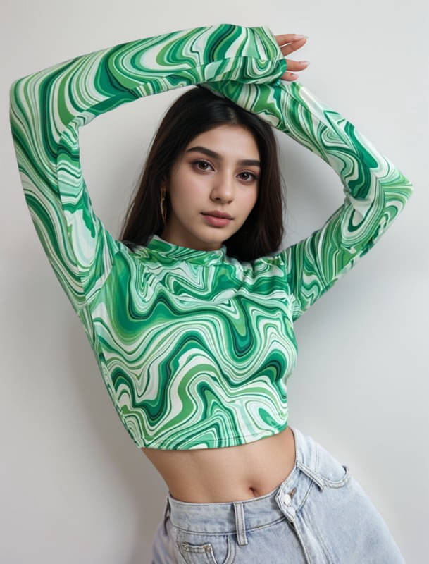    			NiloBerry Women's Lycra Crop Top ( Green )