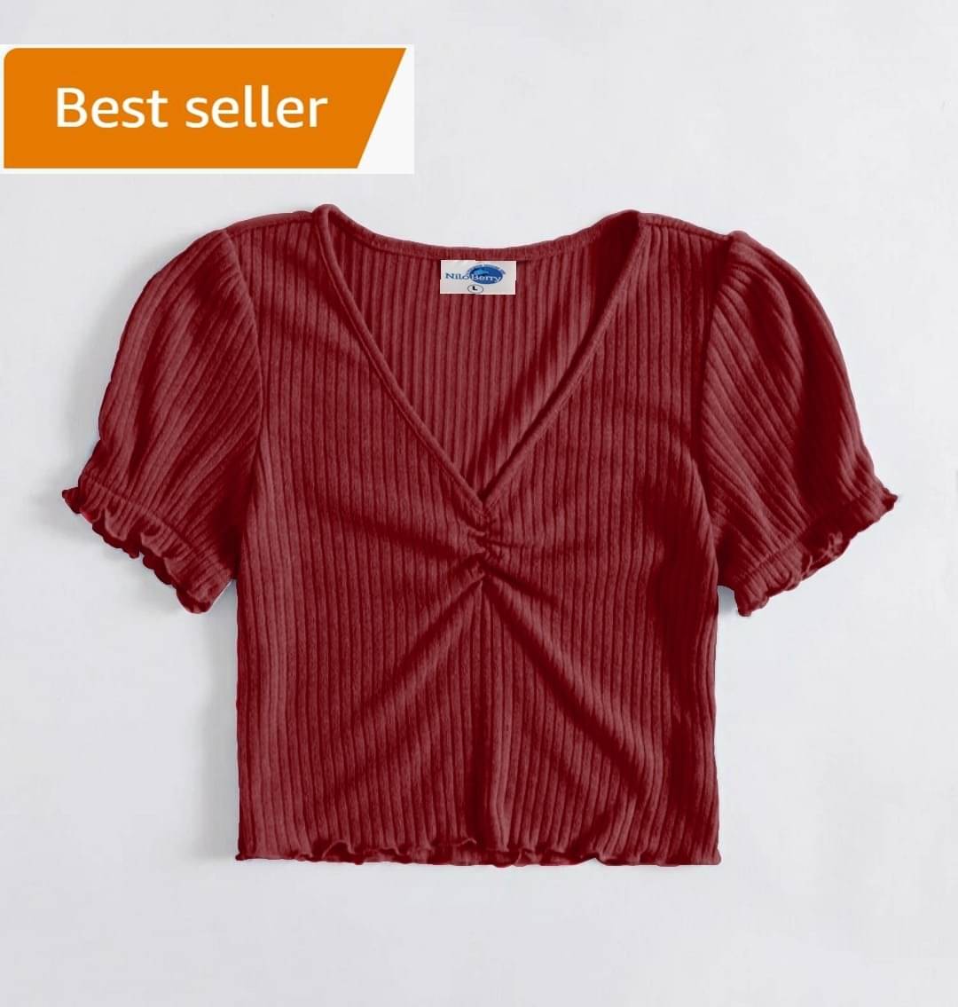 NiloBerry Women's Lycra Crop Top ( Maroon ) NiloBerry Women's Lycra Crop Top ( Maroon )