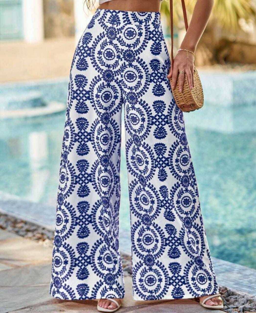     			NiloBerry Pack of 1 Cotton Blend Relaxed Women's Casual Pants ( Blue )