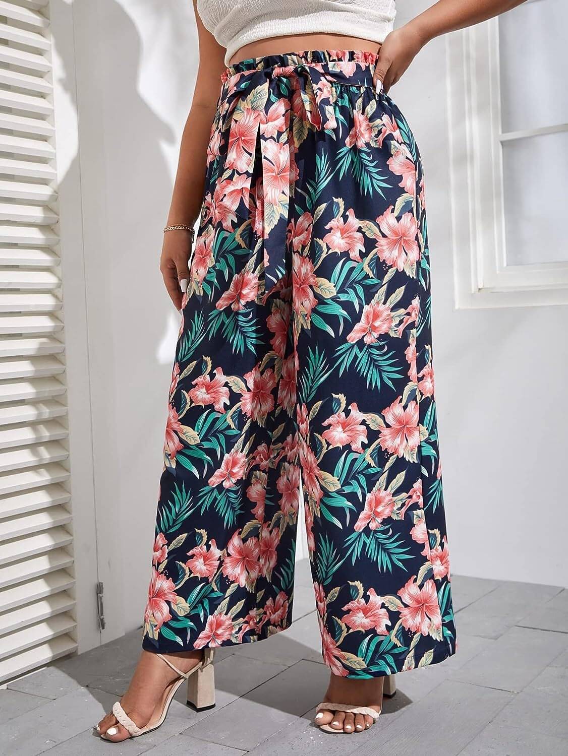     			NiloBerry Pack of 1 Cotton Blend Relaxed Women's Casual Pants ( Multicolor )