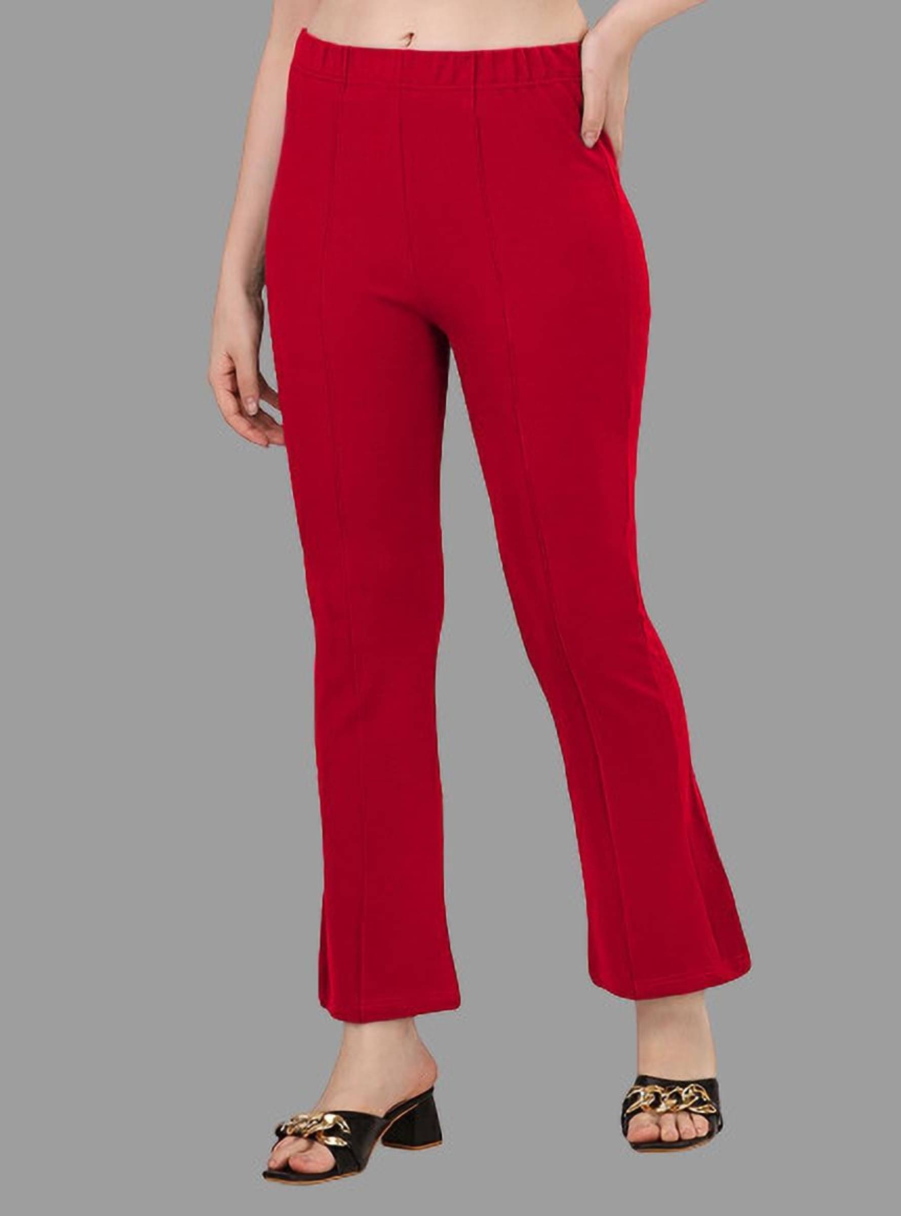     			NiloBerry Pack of 1 Viscose Regular Women's Casual Pants ( Red )