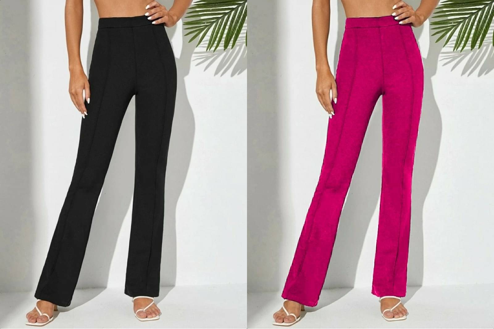     			NiloBerry Pack of 2 Lycra Regular Women's Casual Pants ( Pink )