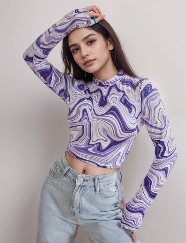     			NiloBerry Women's Lycra Crop Top ( Purple )