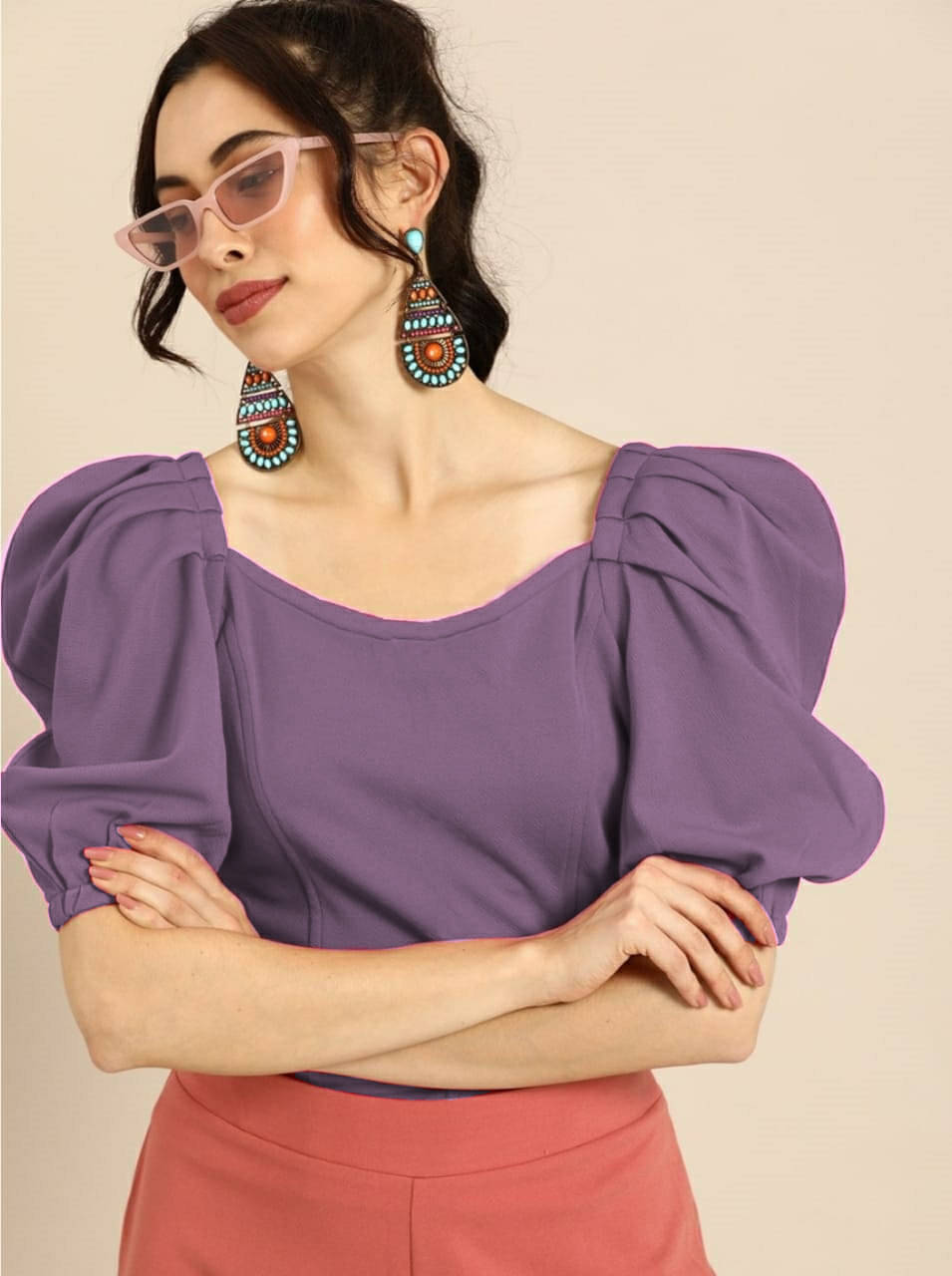     			NiloBerry Women's Polyester Regular Top ( Purple )