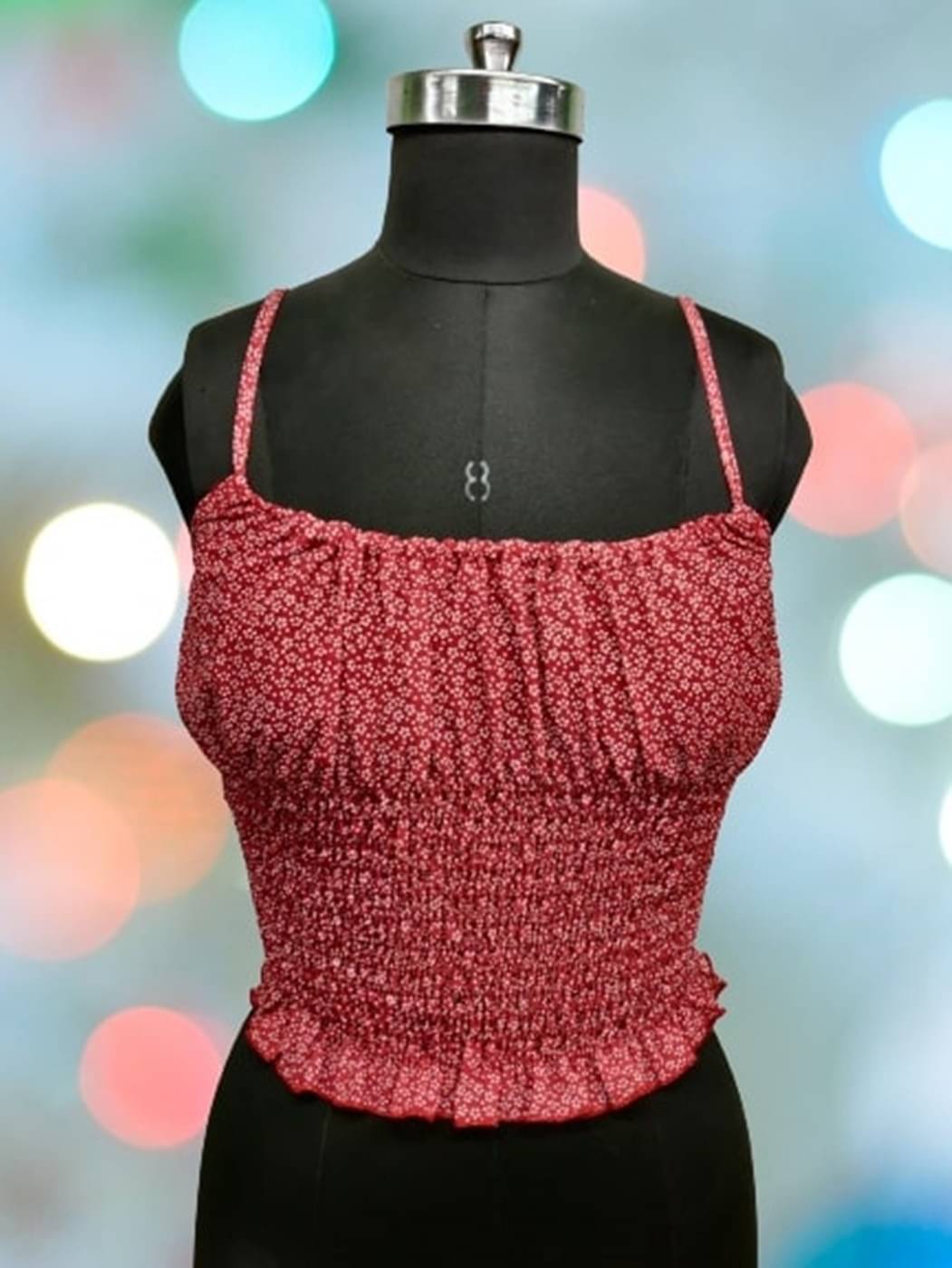 NiloBerry Women's Georgette Tank Top ( Red )     			NiloBerry Women's Georgette Tank Top ( Red )